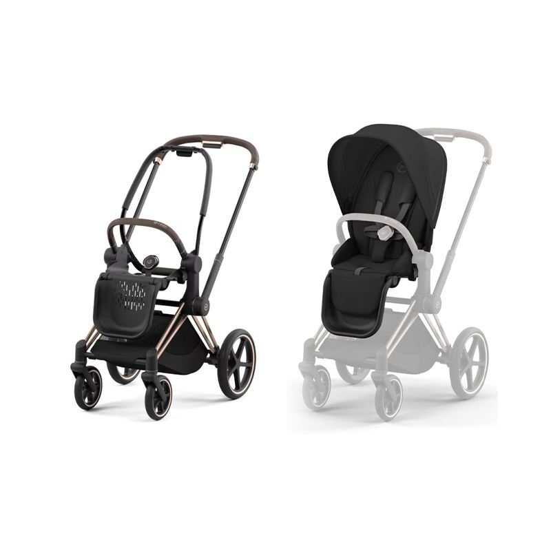 Cybex E-Priam Frame Rose Gold + Seat Pack